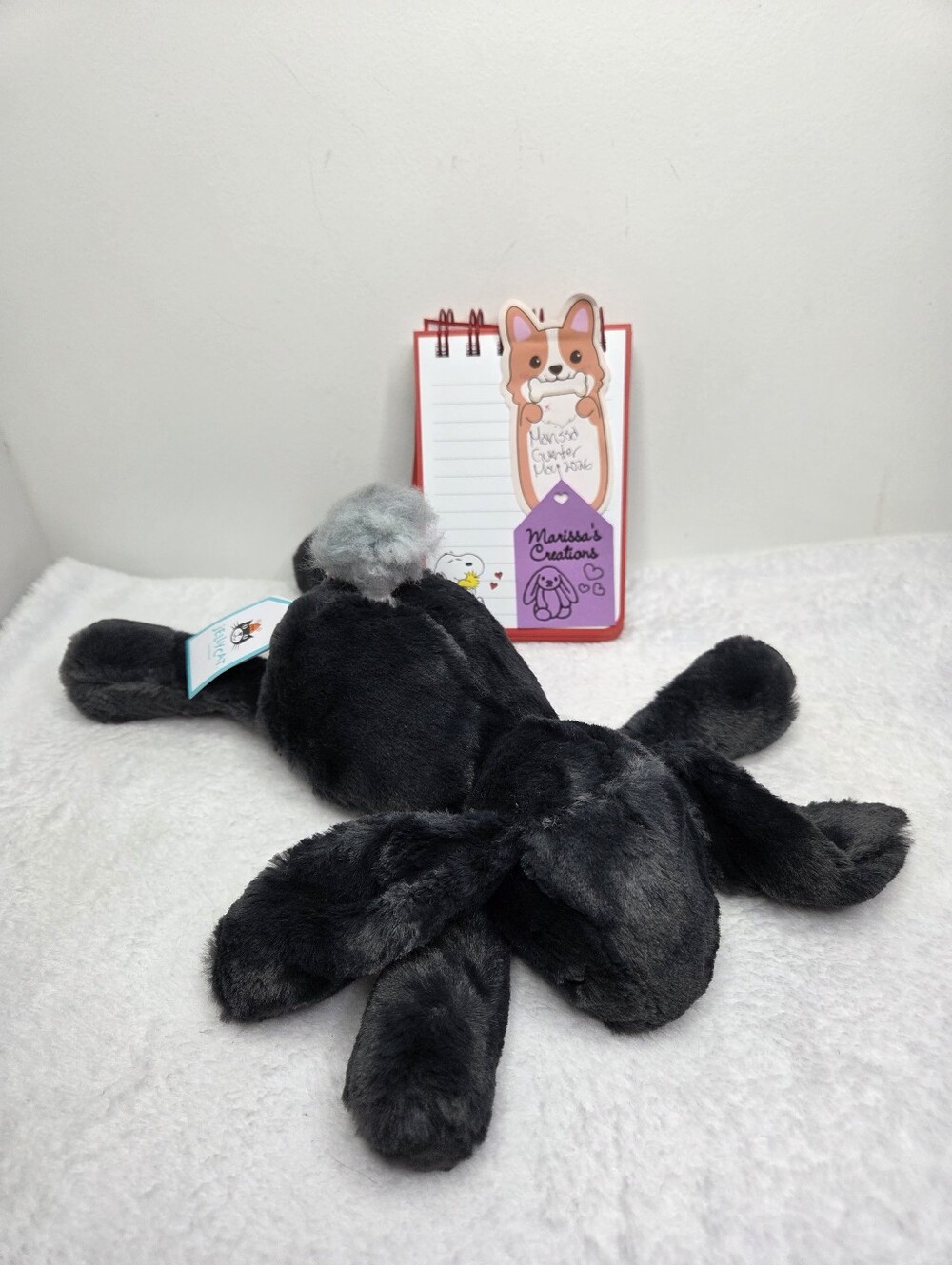 NWT Customized Jellycat Small Smudge Rabbit "Coal Jr"